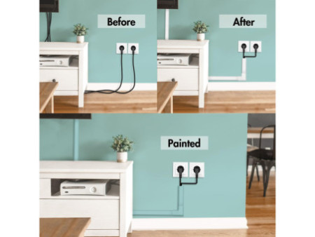 LogiLink Kit de goulottes pour installation murale, blanc