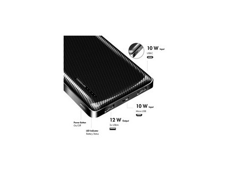 LogiLink Powerbank, 10.000 mAh, 2 USB-A, noir