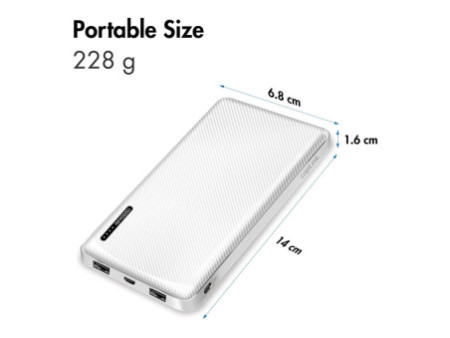 LogiLink Powerbank, 10.000 mAh, 2 USB-A, blanc