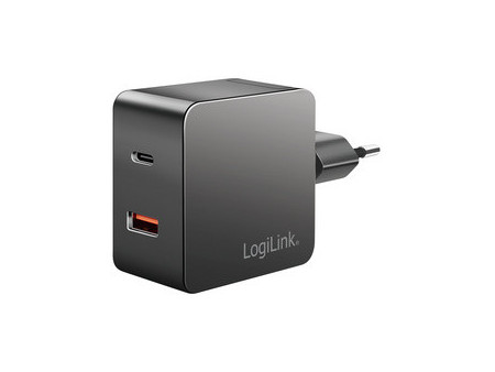 LogiLink Chargeur secteur USB, 1 USB-A, 1 USB-C, 45 watts