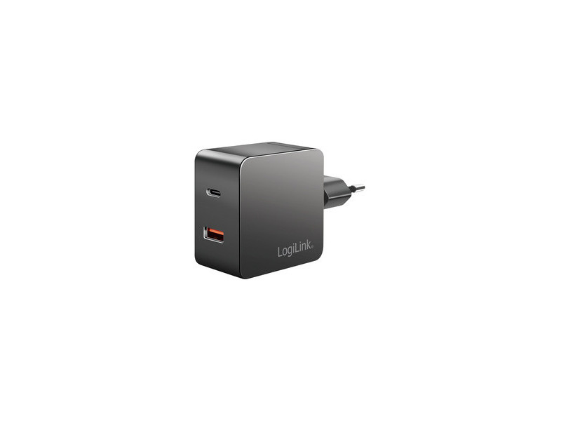 LogiLink Chargeur secteur USB, 1 USB-A, 1 USB-C, 45 watts