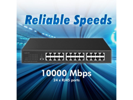 LogiLink Switch Gigabit Ethernet 19', 24 ports, Unmanaged