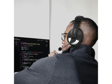LogiLink Casque audio stéréo avec commande , 1x USB-A, noir