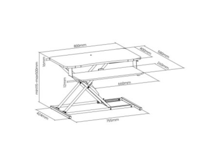 LogiLink Station de travail assis-debout, support clavier