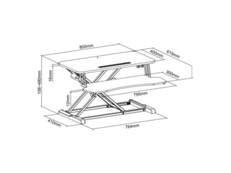 LogiLink Station de travail assis-debout, support clavier