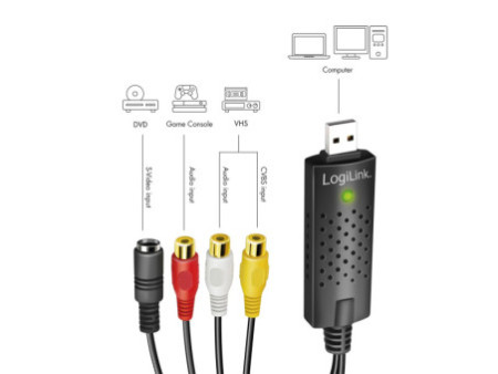 LogiLink Convertisseur audio & vidéo USB 2.0, noir