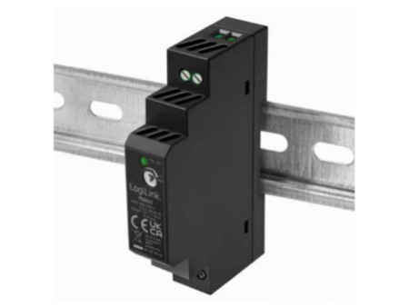 LogiLink Bloc d'alimentation pour rail DIN, 15 W, 12 V, noir
