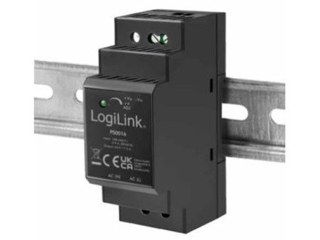 LogiLink Bloc d'alimentation pour rail DIN, 36 W, 24 V, noir