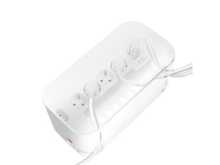 LogiLink Boîtier de câbles avec multiprise, 5 prises, blanc