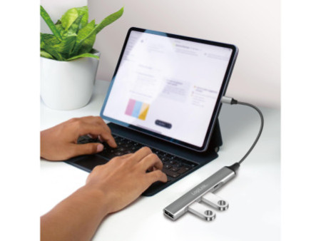 LogiLink Hub USB 3.2 Gen1, 4 ports, boîtier aluminium, gris