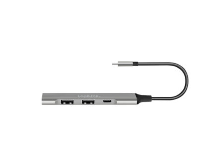 LogiLink Hub USB 3.2 Gen1, 4 ports, boîtier aluminium, gris