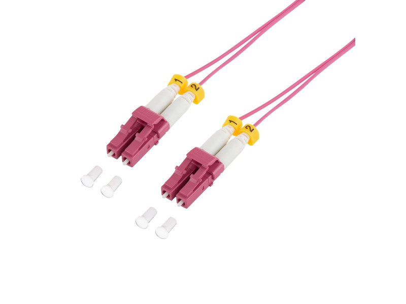 LogiLink Câble patch fibre optique, 2x LC-Duplex, OM4, 10 m