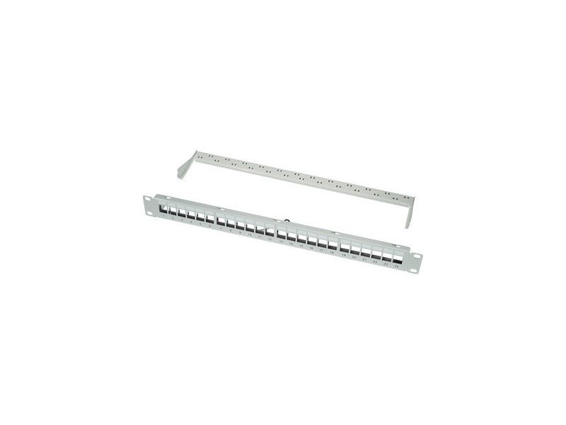 LogiLink Panneau de brassage Keystone 19', 24 ports, blindé
