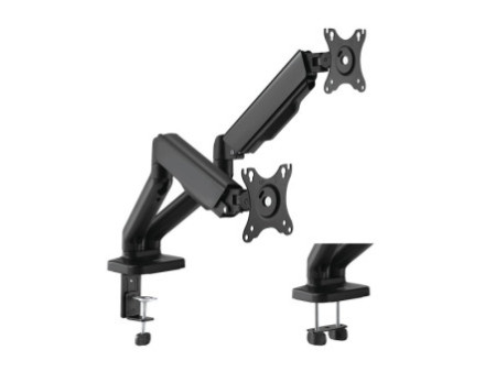 LogiLink Support double écran, alu, longueur bras: 450 mm