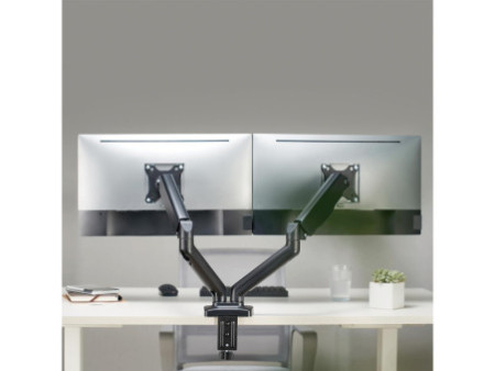 LogiLink Support double écran, alu, longueur bras: 450 mm