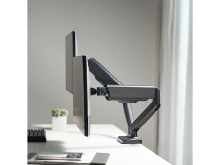 LogiLink Support double écran, alu, longueur bras: 450 mm