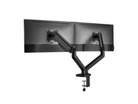 LogiLink Support double écran, alu, longueur bras: 450 mm
