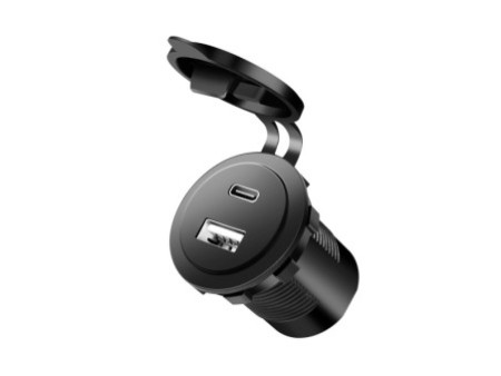 LogiLink Chargeur adaptateur allume-cigare, USB-A & USB-C
