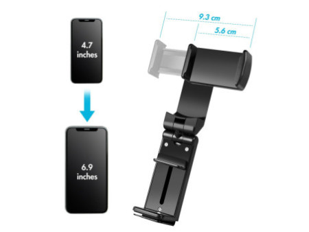 LogiLink Support pour smartphone, à pince, pliable, noir