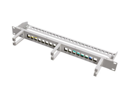 LogiLink Panneau de brassage Keystone 19', 16 ports, gris