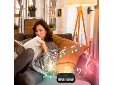 LogiLink Radio-réveil digital avec veilleuse, noir