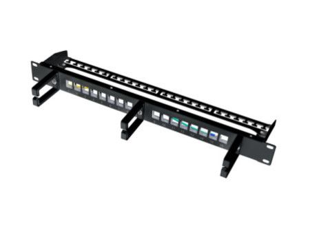 LogiLink Panneau de brassage Keystone 19', 16 ports, blindé