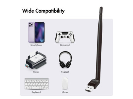 LogiLink Adaptateur USB-Bluetooth 5.3 avec antenne, noir
