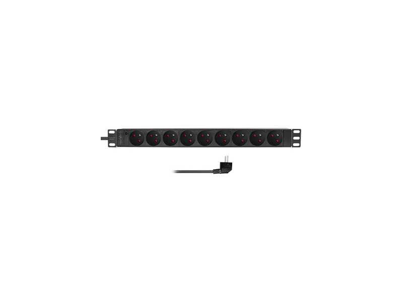 LogiLink Multiprise 19', 9 prises, sans interrupteur, noir