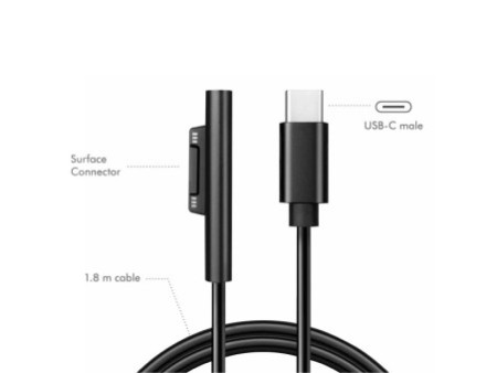 LogiLink Cordon de charge USB-C - Microsoft Surface, noir