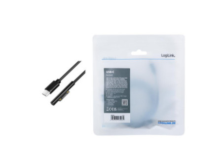 LogiLink Cordon de charge USB-C - Microsoft Surface, noir