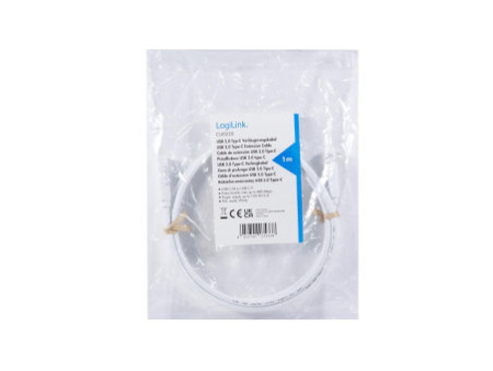 LogiLink Rallonge USB 2.0, 1 m, blanc