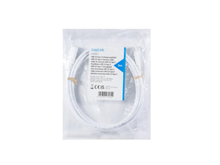 LogiLink Rallonge USB 2.0, 2 m, blanc