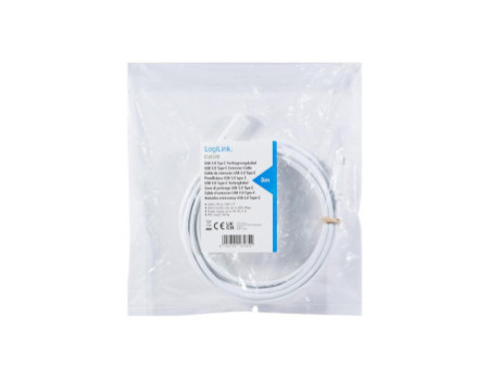LogiLink Rallonge USB 2.0, 3 m, blanc