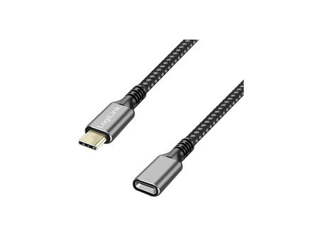 LogiLink Rallonge USB 3.2 Gen2, boîtier alu, 1 m, noir/gris