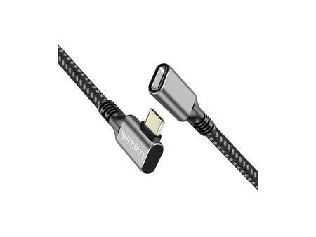 LogiLink Rallonge USB 3.2 Gen1, boîtier alu, 2 m, noir/gris