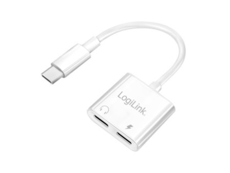 LogiLink Câble adaptateur USB-C - 2x USB-C, 150 mm, blanc