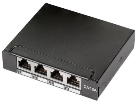 LogiLink Mini-répartiteur, cat. 6A, 4 ports, noir