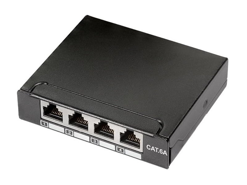 LogiLink Mini-répartiteur, cat. 6A, 4 ports, noir