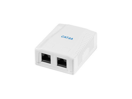 LogiLink Prise RJ45 cat. 6A avec boîtier en saillie, 2x RJ45