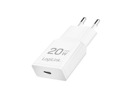 LogiLink Chargeur secteur USB, 1x USB-C (PD), 20 W, blanc