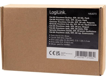 LogiLink Module Keystone cat. 6A, classe EA, set de 24