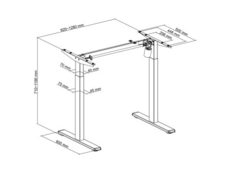 LogiLink Piètement de bureau, électrique, blanc