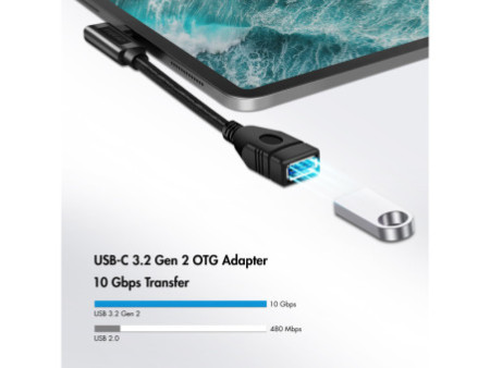 LogiLink Câble adaptateur USB 3.2 Gen2, USB-C - USB-A, 0,2 m