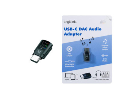 LogiLink Adaptateur audio DAC avec EQ, USB-C - jack 3,5 mm