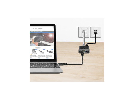 LogiLink Câble Ethernet USB 3.0, USB-A - RJ45, 7,5 m