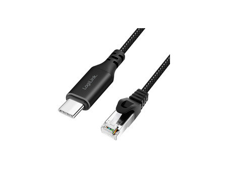 LogiLink Câble Ethernet USB 3.2, USB-C - RJ45, 7,5 m