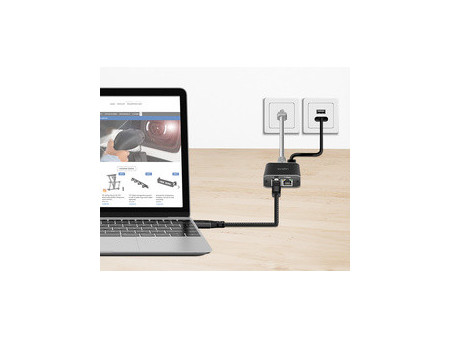 LogiLink Câble Ethernet USB 3.2, USB-C - RJ45, 7,5 m