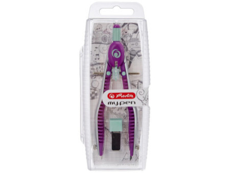 herlitz Compas à réglage rapide my.pen, lilas/menthe