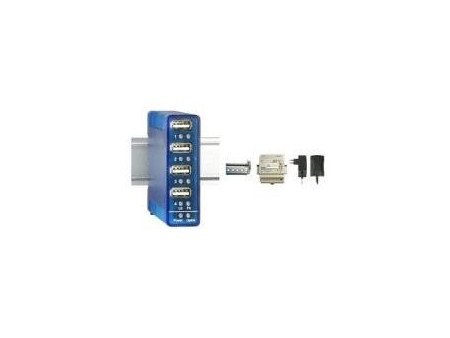 W&T Hub USB 2.0 pour utilisation industrielle, 4 ports pour
