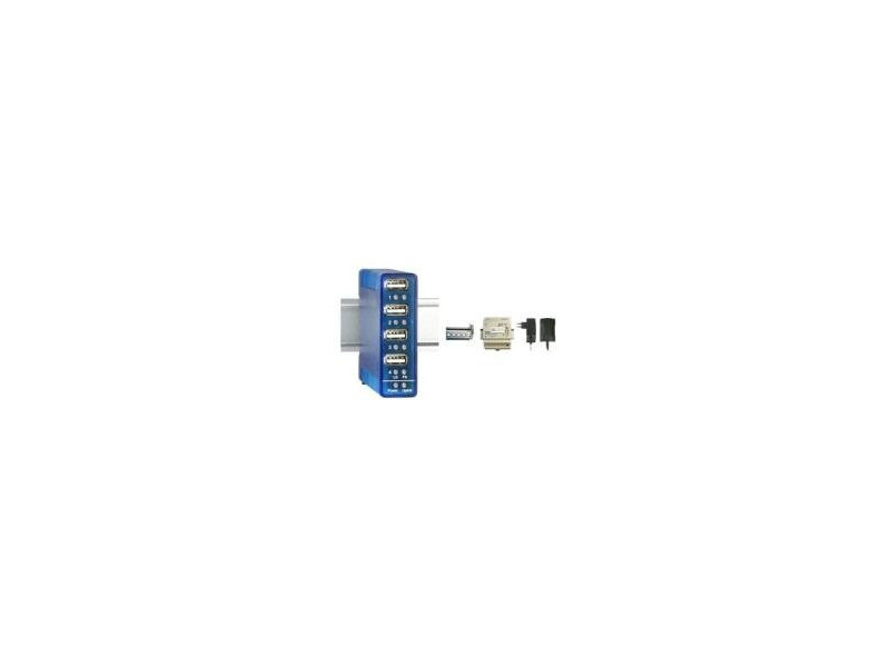 W&T Hub USB 2.0 pour utilisation industrielle, 4 ports pour